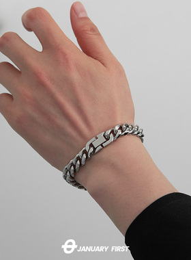 男女钛钢日韩古巴链手链