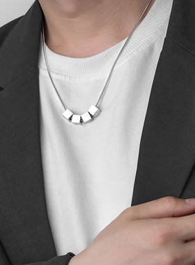 钛钢男女方块设计项链