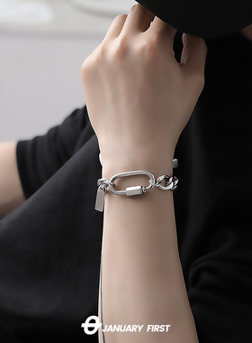 男钛钢原创设计古巴手链