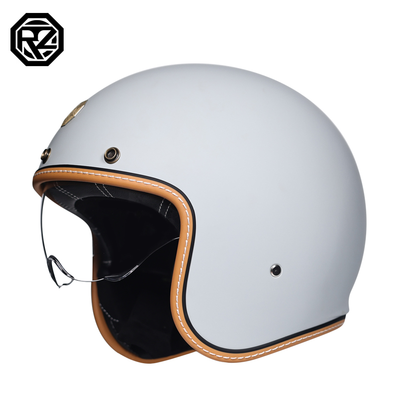 ORZ复古头盔男女摩托车半盔3C认证巡航车3/4盔四季个性头盔-图3