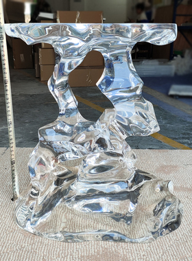 清仓特价透明摆件装饰品亚克力树脂软装样板间托盘茶台枣木墩子设