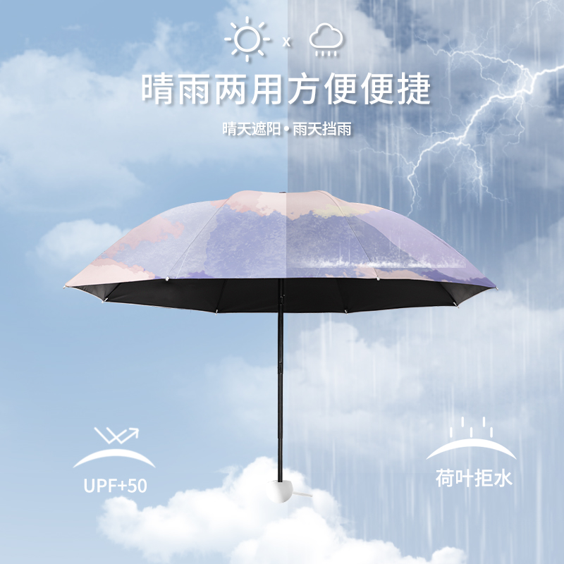 迷你超轻太阳伞女防晒防紫外线小巧便携遮阳伞口袋伞雨伞晴雨两用 - 图1