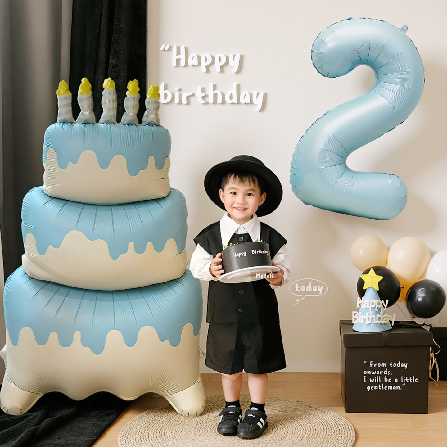 站立蛋糕气球蓝色数字生日布置场景装饰男孩氛围感5周岁3拍照道具,淘宝优惠券,粉丝福利购,淘宝优惠卷