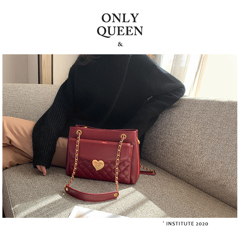 红色结婚新款潮2020链条女ck大包包 唯女王女士包袋