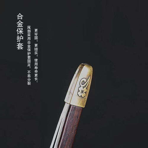 黑檀木合金茶夹功夫茶具配件防滑防烫泡茶工具茶勺茶杯茶针养壶笔 - 图3