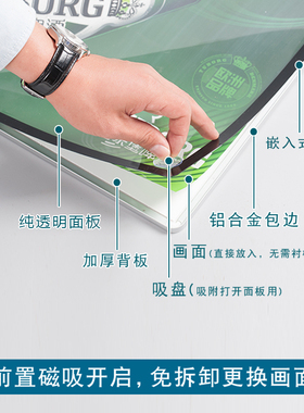 圆角磁吸电梯广告牌海报框定制