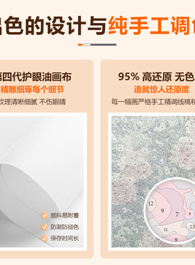 家大业大数字油画绿色系养眼寓意好2025新款手工diy填色手绘油画