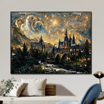 Starry sky Van Gogh of Hogwarts) Digital oil painting Diy hand filled color healing ensemble Abstract Decorative Painting Advanced Sensation