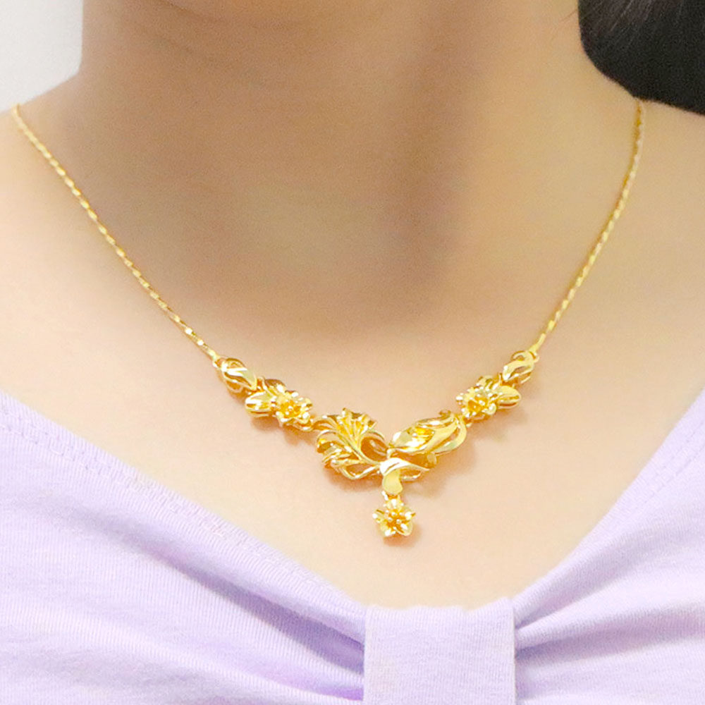 越南女24k仿黄金999新娘沙金项链 喜仕莱项链