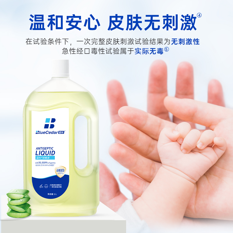 蓝杉季铵盐消毒液衣物家用杀菌消毒液洗衣专用家具地板消毒水1L-图2