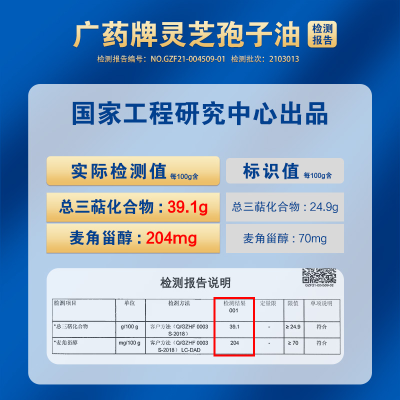 【官方旗舰】广药牌灵芝孢子油软胶囊400mg/粒*30粒*6瓶 增免疫 - 图2