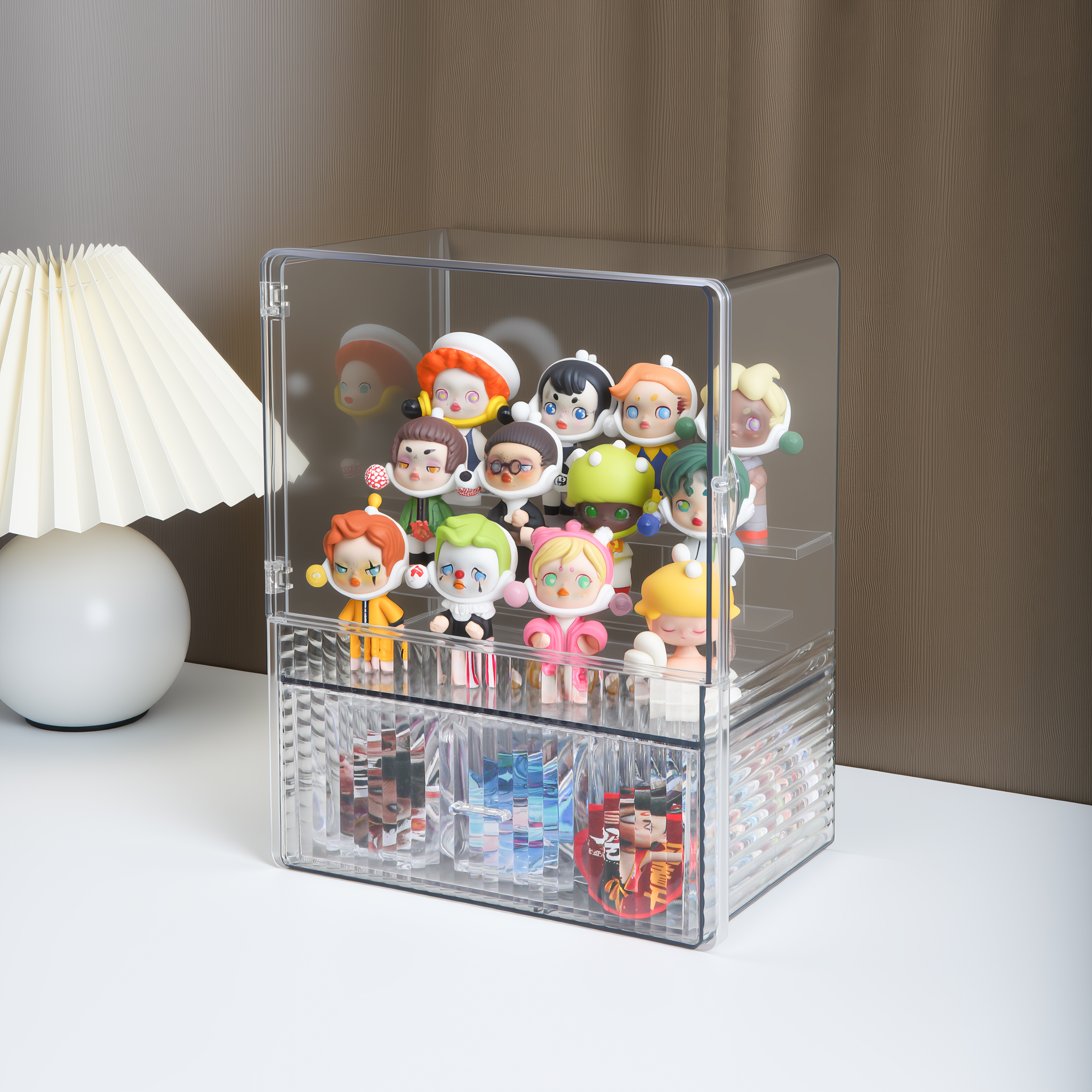 Transparent acrylic figure storage box