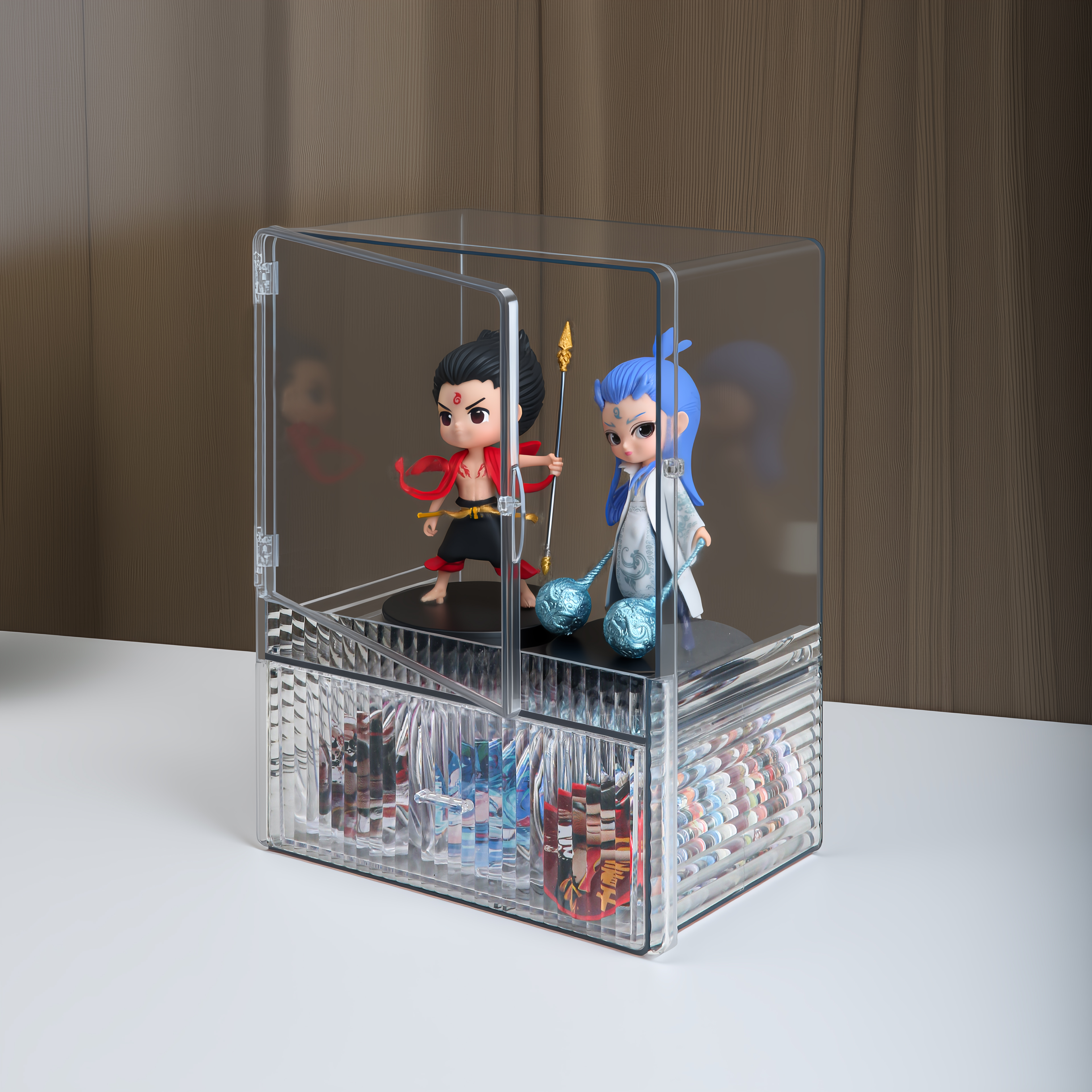 Transparent acrylic figure storage box
