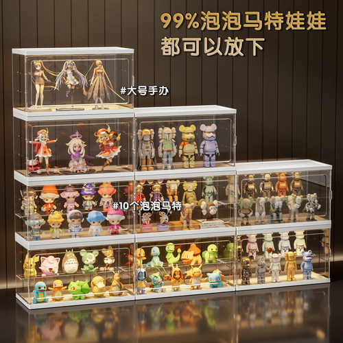 盲盒展示架透明展示柜玩具防尘泡泡玛特手办展示盒积木小摆件盒子 - 图2