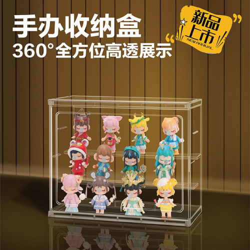 盲盒展示架透明展示柜玩具防尘泡泡玛特手办展示盒积木小摆件盒子 - 图3