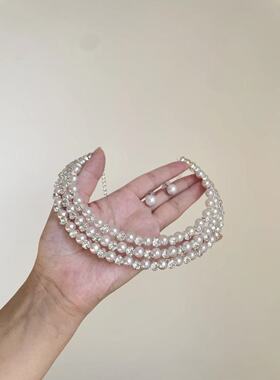 Vintage|Snow-coloured pearls项链套装小众轻奢高级感气质锁骨链