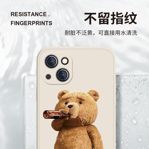 可爱小熊ins风苹果14手机壳iPhone13promax新款xsmax泰迪熊se适用11搞怪12mini情侣8plus硅胶xr套ip15女款16 - 图1