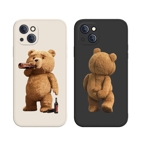 可爱小熊ins风苹果14手机壳iPhone13promax新款xsmax泰迪熊se适用11搞怪12mini情侣8plus硅胶xr套ip15女款16 - 图3