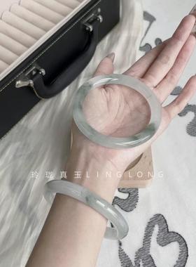 新疆天然天山翠金丝玉手镯冰种飘花细圆条美人叮当媲美翡翠和田玉