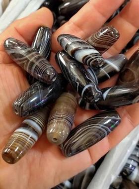 供应珠宝缠丝玛瑙天珠 DIY藏式佛珠勒子配饰 吊坠 缠丝玛瑙