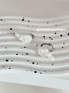 IVONA【冰川天使^】敲可爱！小众设计亚文化翅膀开口戒指闺蜜礼物
