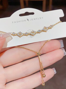 韩式轻奢气质精致锆石菱形手链女小众设计感时尚百搭甜美百搭手环