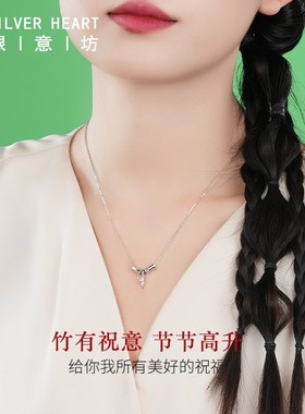 竹节项链女款2025新款高颜值学生党轻奢小众设计感锁骨链生日礼物