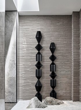 无尽之柱创意木雕落地摆件酒店售楼处样板房玄关装饰竖高艺术雕塑