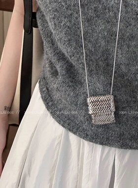 中古编织包包长款毛衣链2024新款项链女款小众设计感独特气质配饰