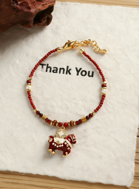 本命年红滴油马上有钱花锁骨链