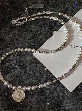 碎银子装饰珍珠项链女配饰