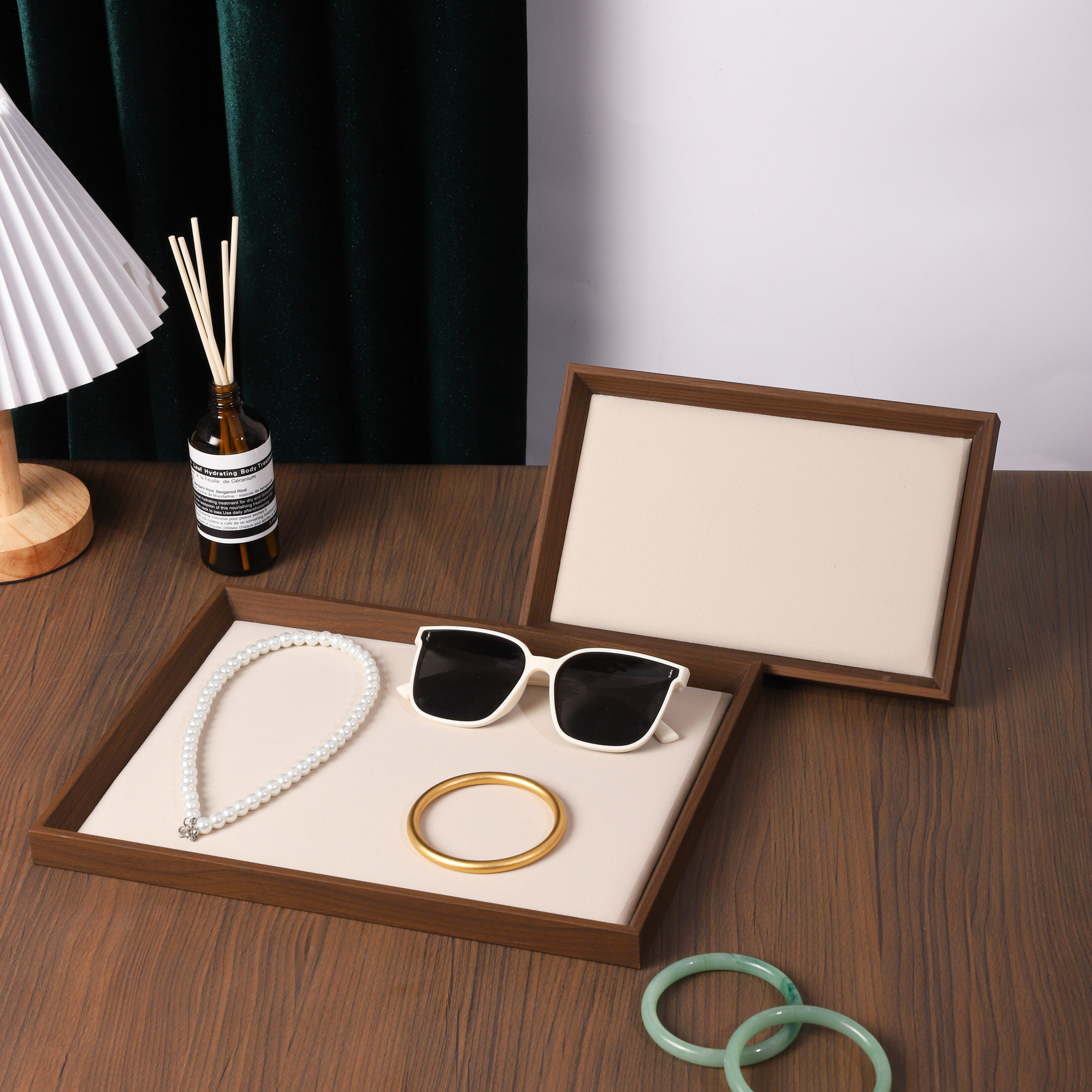 便雅胡桃色超迁珠宝柜台看托盘首饰展示盘项链饰品眼镜陈列道具盘,淘宝优惠券,粉丝福利购,淘宝优惠卷