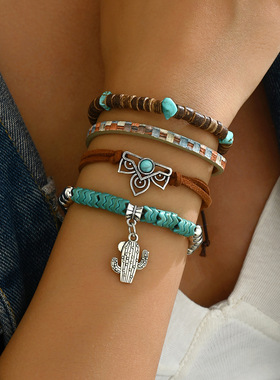 西部牛仔风手链牛头帽子造型