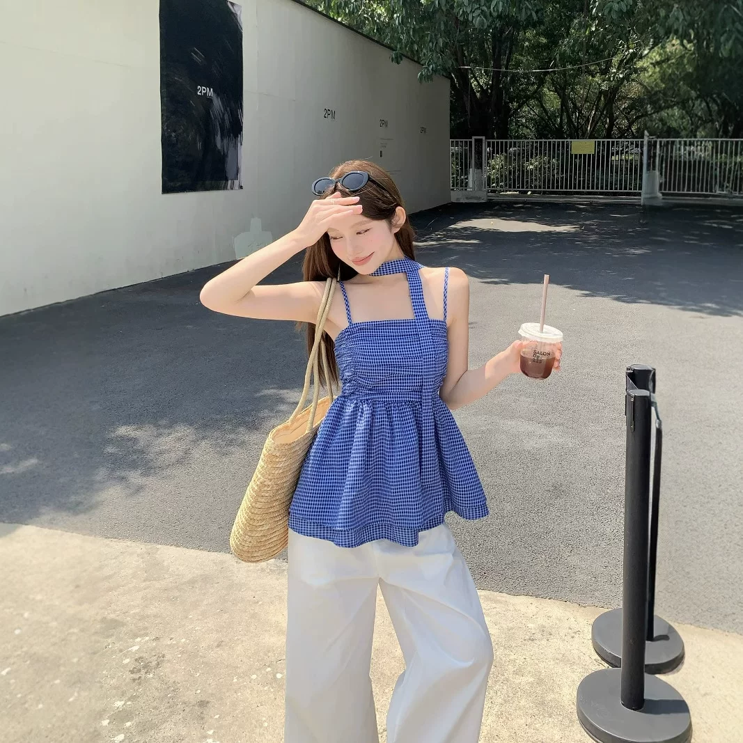 Summer retro tank top, fitted brace