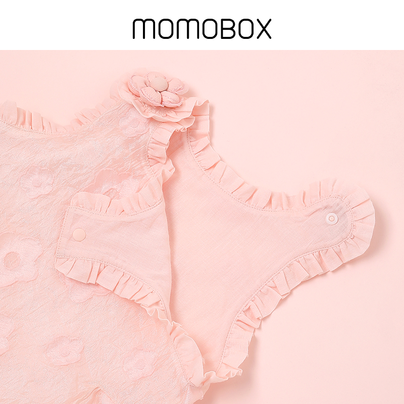 momobox女童连衣裙2024新款一岁宝宝公主裙无袖夏季周岁礼服夏装