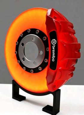 刹车盘灯发光卡钳发光刹车盘模型卡钳创意桌面led氛围气充电摆件