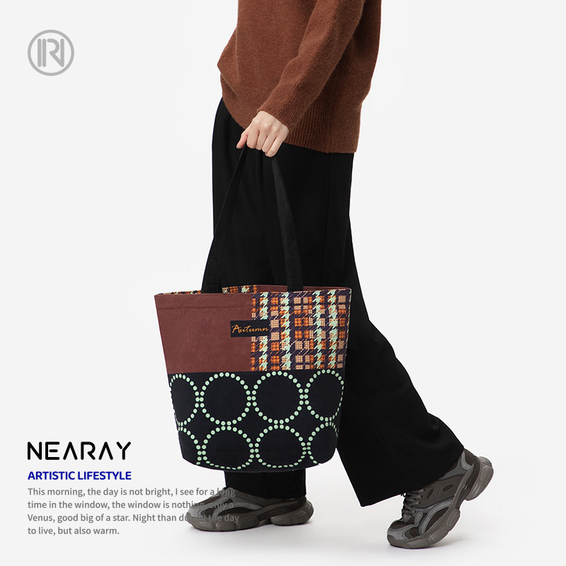 新款大容量单肩包韩系慵懒拉链帆布包复古百搭通勤托特包包女AC79,淘宝优惠券,粉丝福利购,淘宝优惠卷