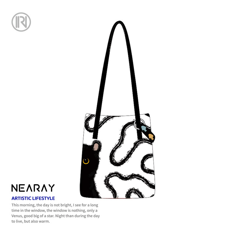 尼睿新款小煤球百搭小众休闲六边形包单肩书店大容量帆布包Z006,淘宝优惠券,粉丝福利购,淘宝优惠卷