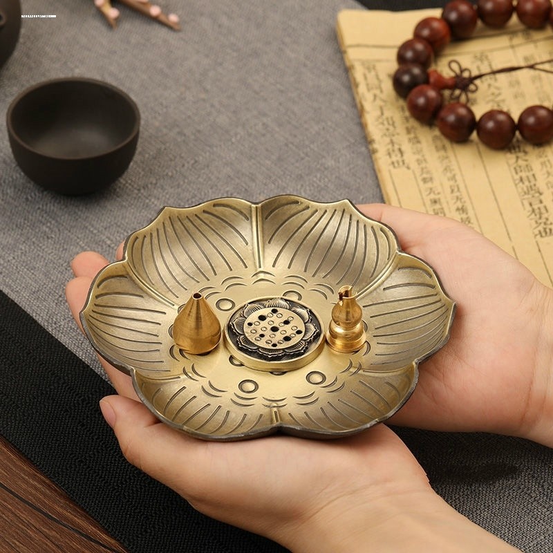 线香插香座莲花香盘托香架家用插香用具室内檀香炉点香器托盘底座,淘宝优惠券,粉丝福利购,淘宝优惠卷