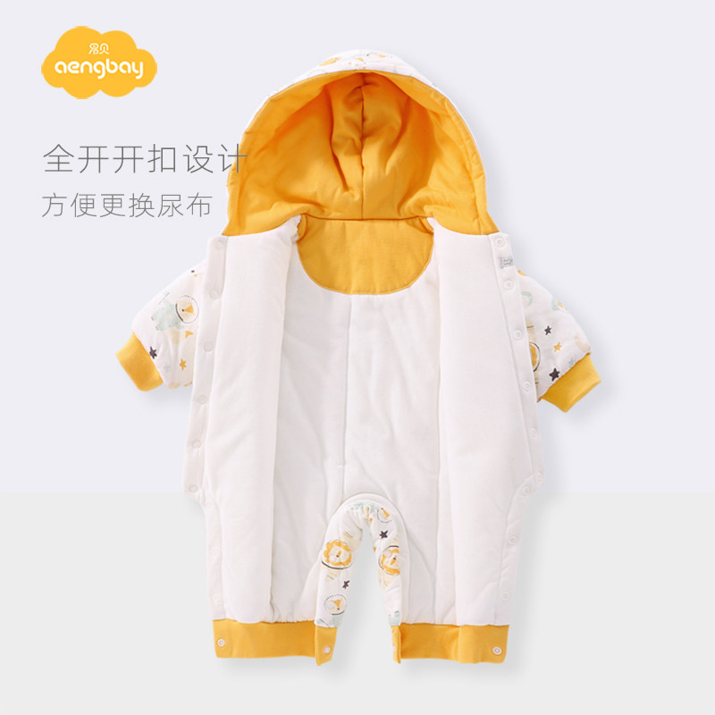 aengbay外出冬装加厚新生儿爬服 aengbay连身衣/爬服/哈衣
