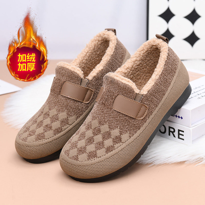 防滑鞋女新款冬季加绒加厚保暖毛毛鞋老北京布鞋女软底舒适豆豆鞋,淘宝优惠券,粉丝福利购,淘宝优惠卷