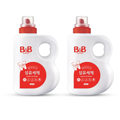 【自营】韩国B&B保宁必恩贝进口天然宝宝洗衣液1800ml*2瓶正品