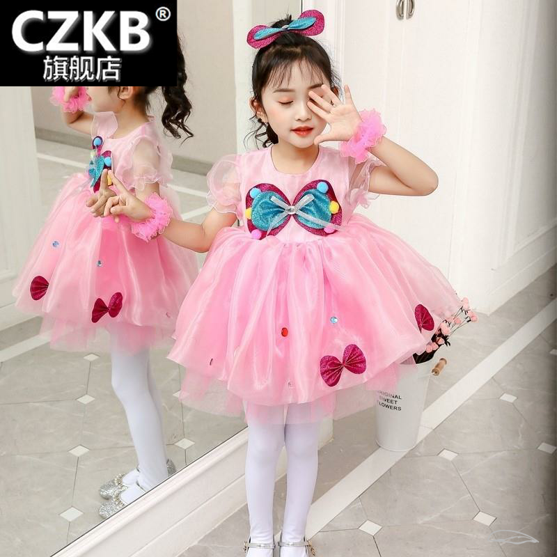 六一儿童蓬蓬裙粉色可爱公主裙 czkb民族服装/舞台装