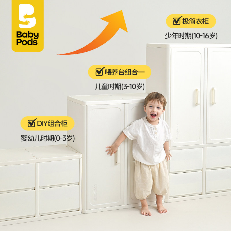 babypods儿童衣柜婴儿宝宝喂养台婴儿用品置物架收纳柜玩具收纳架,淘宝优惠券,粉丝福利购,淘宝优惠卷