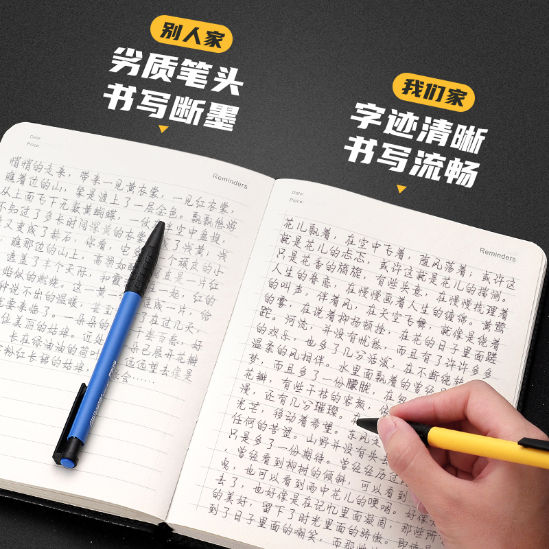 按动式圆珠笔0.7mm蓝色黑中油笔老式小学生专用按压式按动原子笔商务办公园珠笔学生老师用红色笔芯便宜批发 - 图1