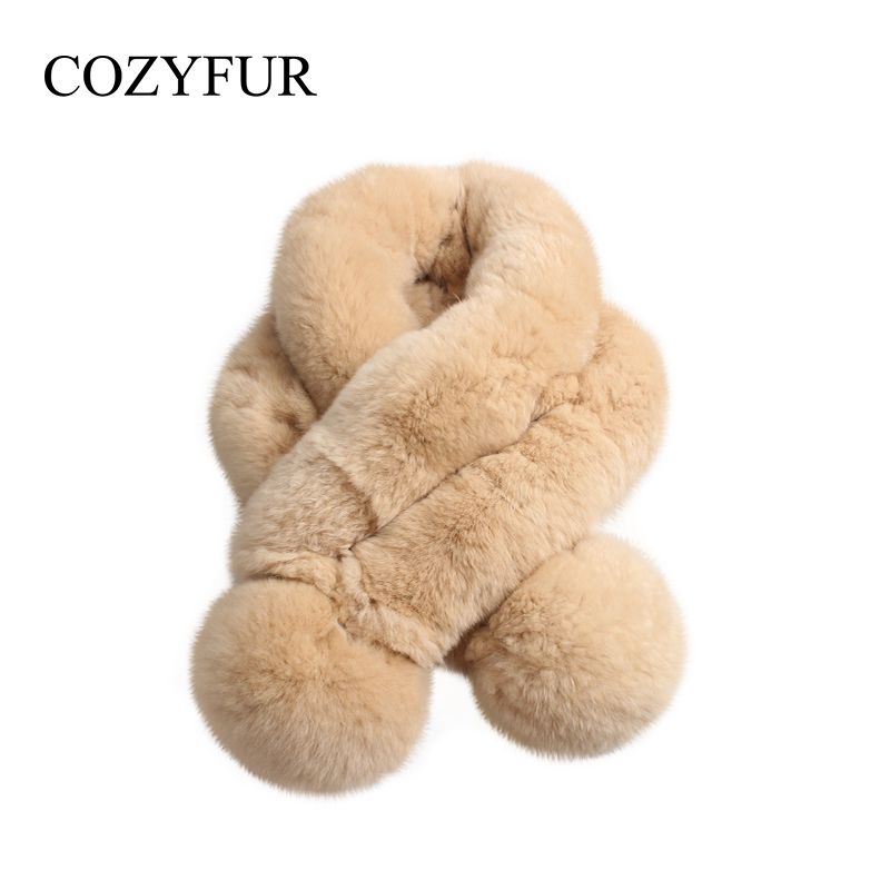 Cozyfur 獭兔毛围脖女秋冬韩版加厚保暖毛绒皮草围巾毛毛领子真毛 - 图2