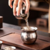 Pure titanium travel tea set, portable anti-scald kung fu tea set, one bowl and two cups, indoor and outdoor camping tea storage