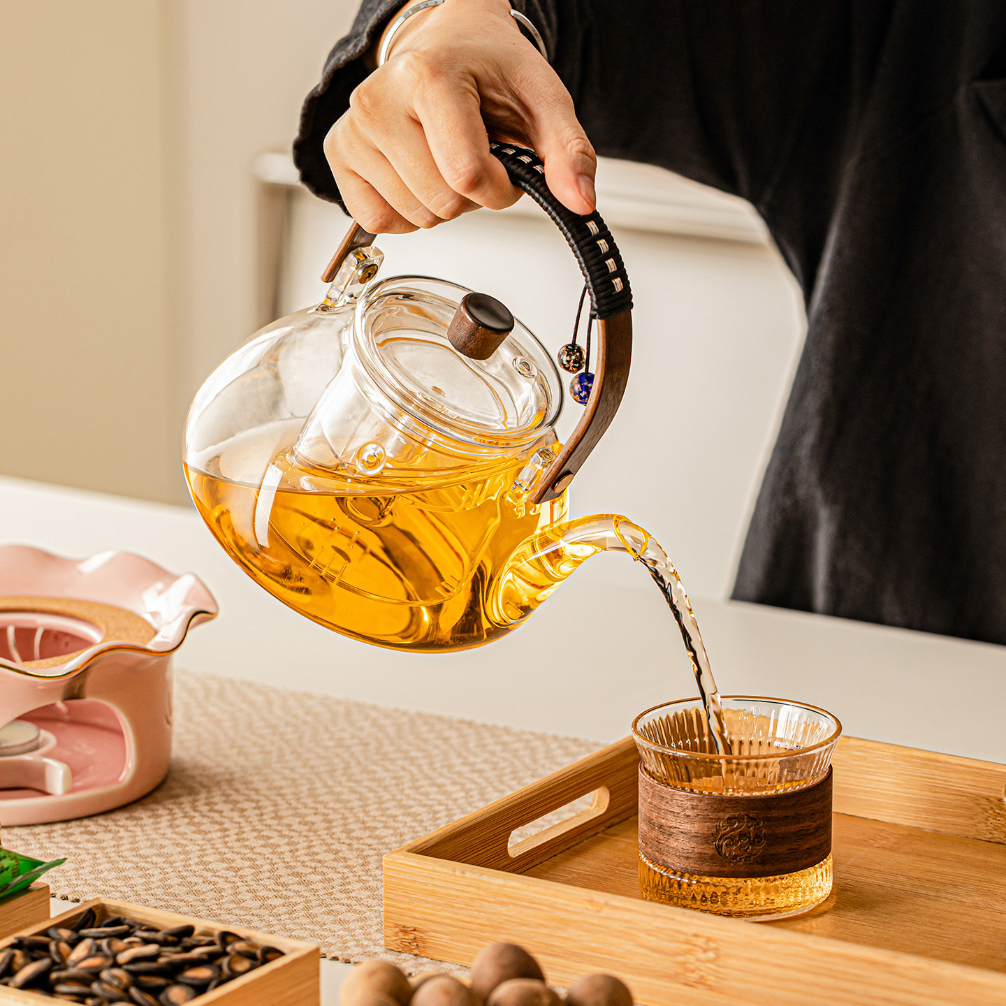 烛火温茶炉玻璃煮茶壶家用轻奢高档防烫酒精灯蜡烛台烧水2026新款,淘宝优惠券,粉丝福利购,淘宝优惠卷