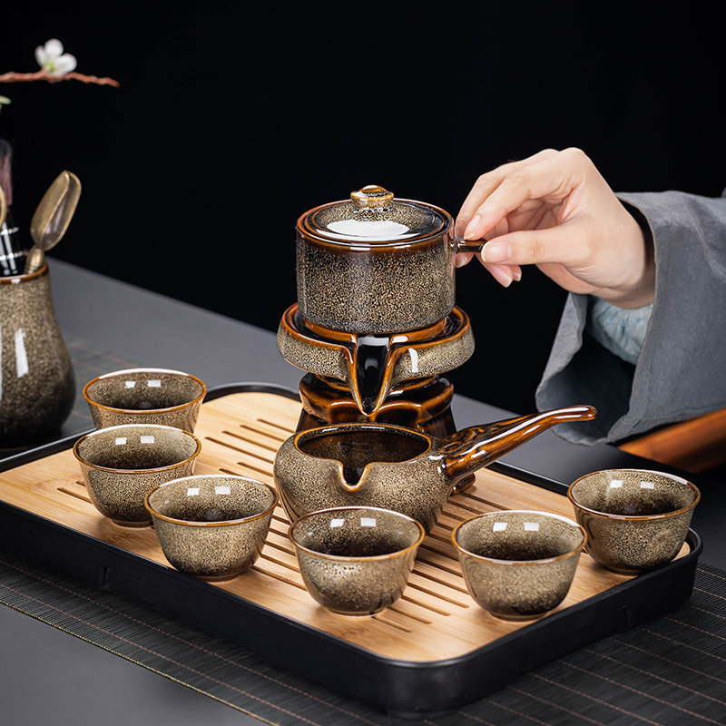 窑变建盏功夫茶具茶杯套装家用客厅办公懒人茶壶石磨自动泡茶神器,淘宝优惠券,粉丝福利购,淘宝优惠卷