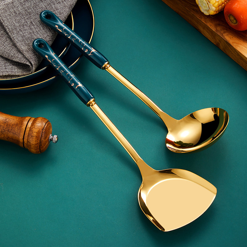 家用不锈钢锅铲套装做饭炒菜汤勺铲子勺子漏勺饭勺厨具七件套 雨明轩旗舰店 淘优券